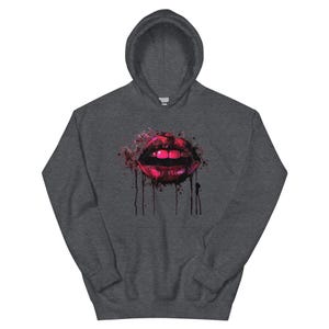 Kiss Me Red Lips Graffiti Hoodie, Valentines Gift, Colorful Kiss Sweatshirt