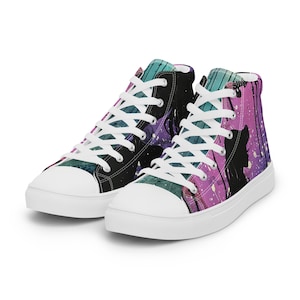 Graffiti Mermaid Women's High Top Canvas Chuck Shoes