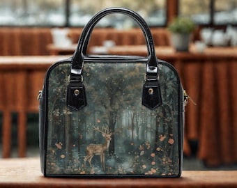 Dark Forest Casual Vegan Leather Saddle Bag
