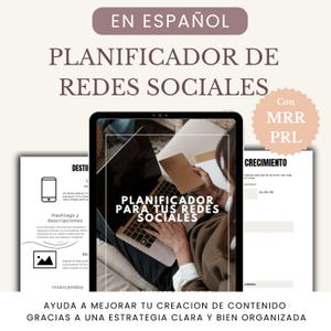 Social Media Planner | Improve your content creation with a clear strategy | MRR PLR Resell Rights Ebook | In Spanish