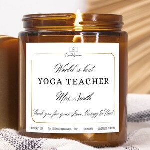 Custom Yoga Teacher Candle gift for Yoga Teacher personalized Yoga Instructor Gift Meditation Candle Gift For Yoga Lover selfcare candle