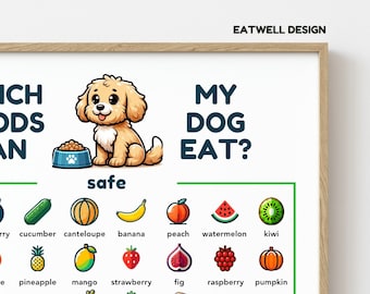 Goldendoodle Food Safety Poster - What Can My Dog Eat Chart, Safe Toxic Foods Guide, Printable Dog Poster, Gift for Doodle Parents