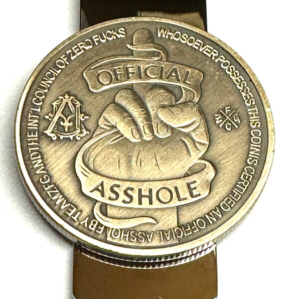 OFFICIAL ASSHOLE Money Clip, Flipping The Bird, Polished Stainless Steel, Brand New Product