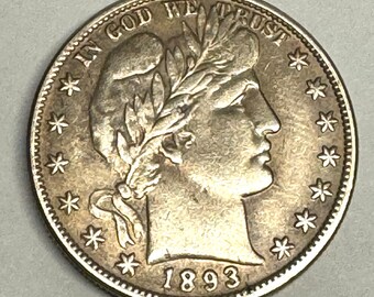 1892-O or 1893-S Barber Half Dollar. Please read all Item Details below.