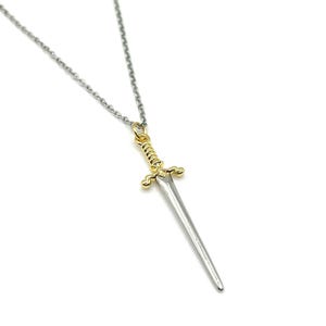Golden Hilt Sword Necklace | Fantasy-Inspired Jewelry for Adventurers