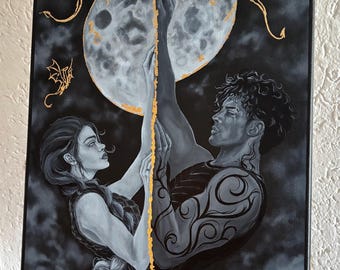 Arte fantástico | Arte romántico | Pintura acrílica original “Almas gemelas”