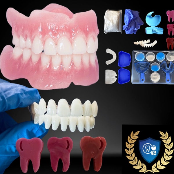 Prótesis dental, kit de bricolaje, dentaduras postizas, prótesis dentales.