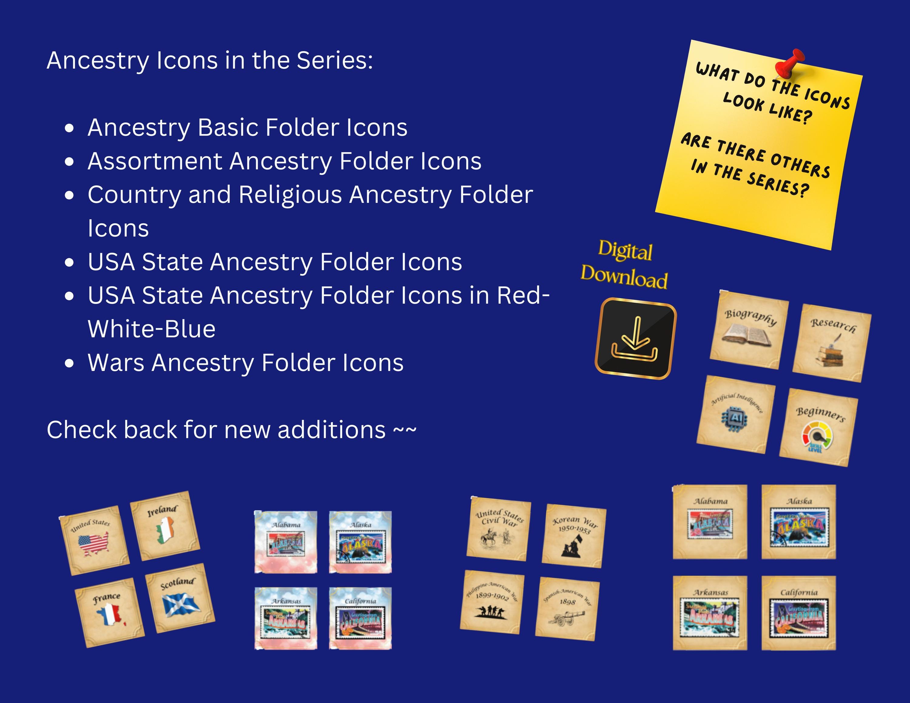 Genealogy ICO Desktop Folder Icons: Country & Religious Heritage (PC ...