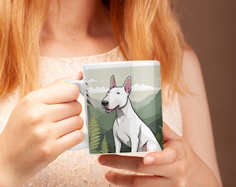 Ceramic Mug, coffee mug, custom coffee mug, bull terrier gift, bull terrier mug, pet gift, dog mom gift, dog dad gift, pet coffee mug