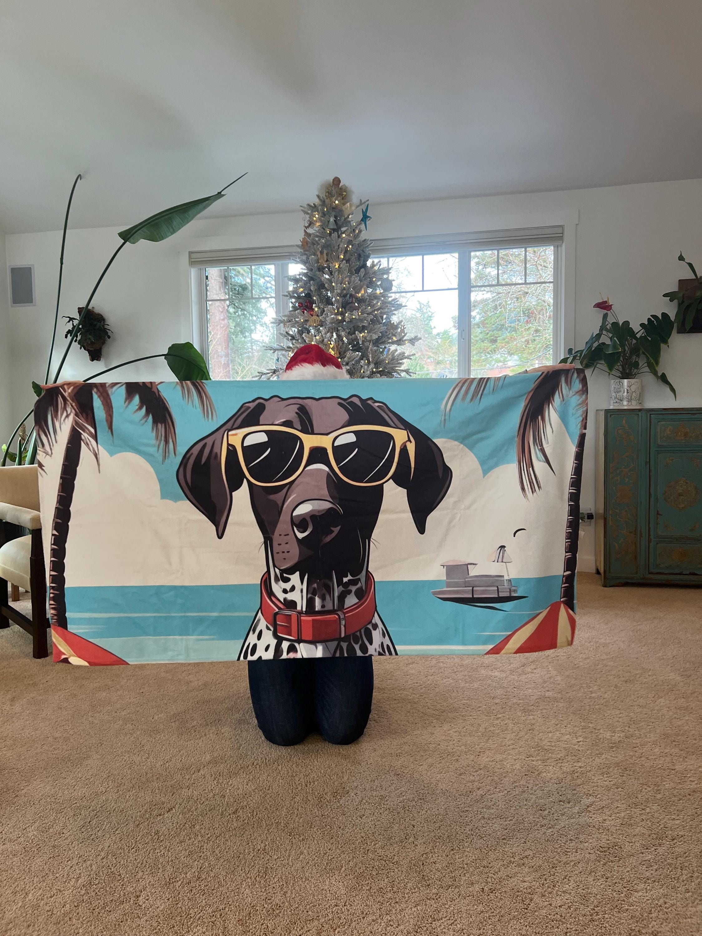 2-Pack 100% Cotton Dog Pattern Towels - German Shorthaired Pointer Print Bath & Hand Towels - View #7