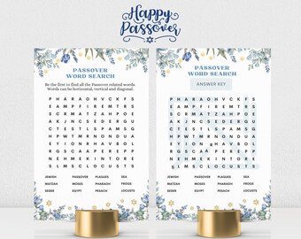 Passover Word Search, Printable Jewish Games, Passover Games, 5x7" PDF
