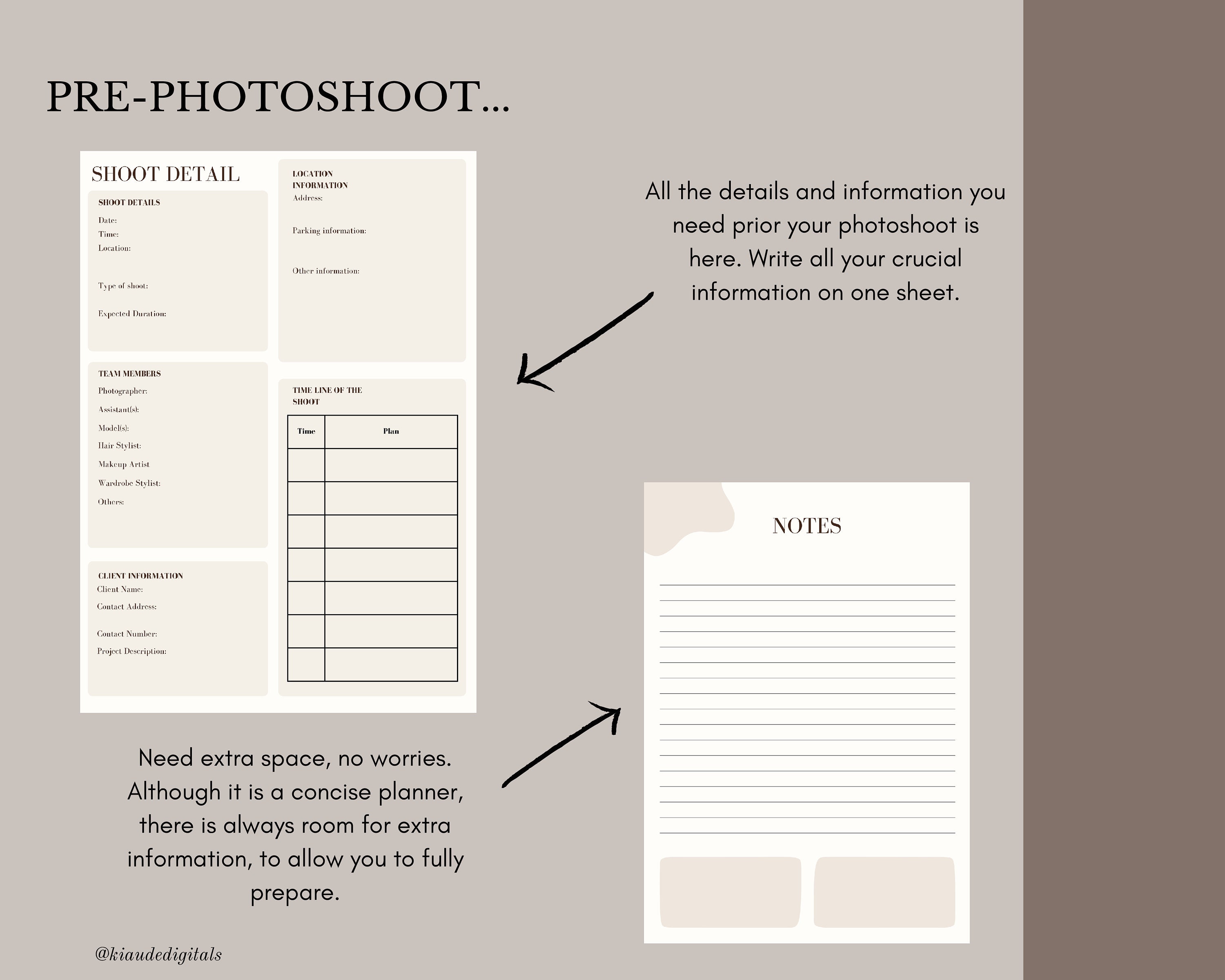 A4 Printable Photoshoot Planner, 2024 Version - Etsy