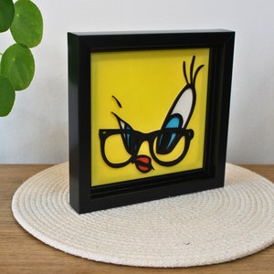 Arte murale di Tweety stampata in 3D, decorazione murale per la cameretta dei bambini, decorazione per la cameretta dei bambini, arredamento per la casa, arte da scrivania, regalo per la casa, arte da scaffale, regalo per bambini