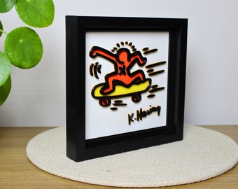 3D Printed Keith Haring Skateboard Art: Pop Art Decor