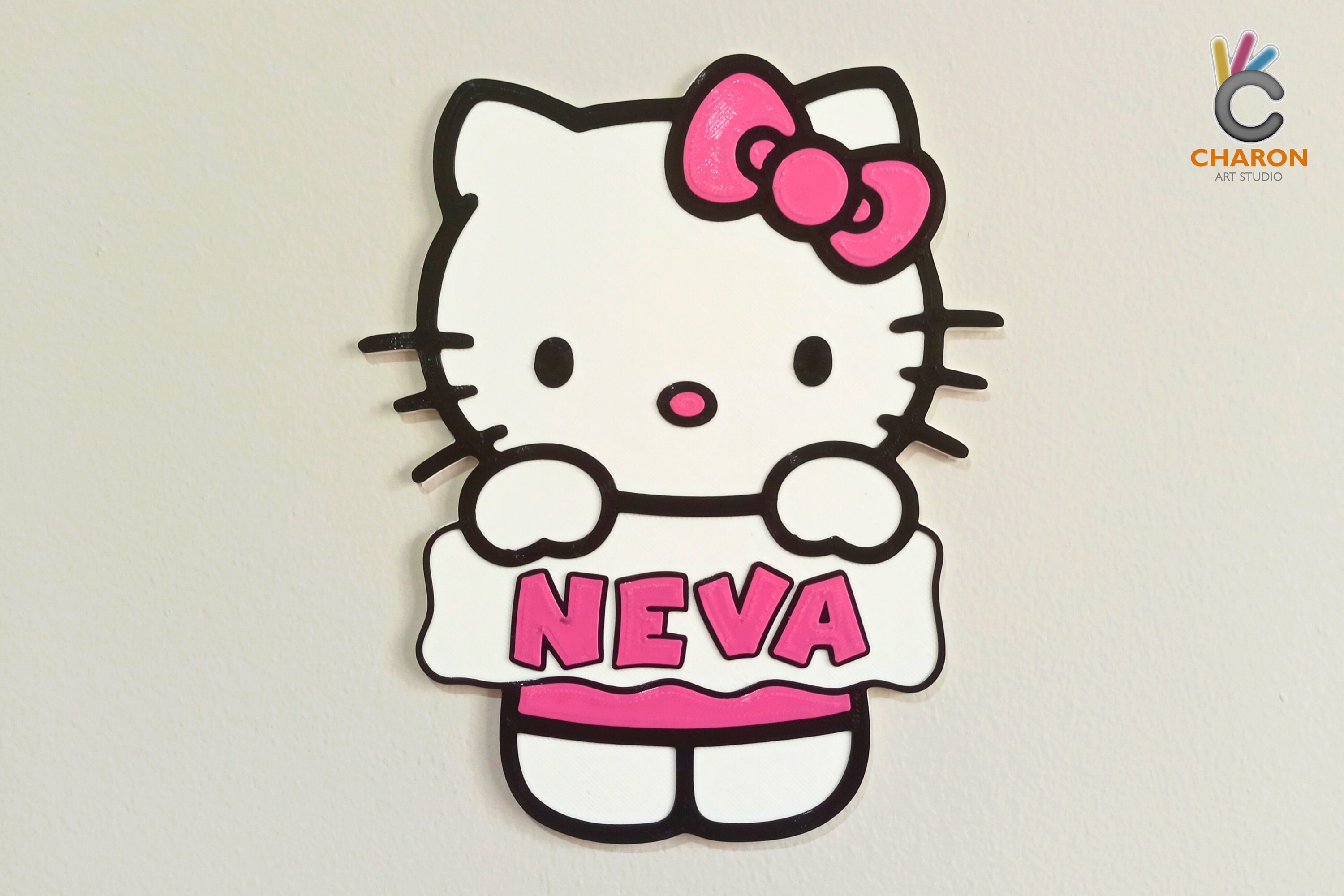 Hello Kitty Custom Name Sign | Custom Nursery Name Sign | Cartoon Themed Decor | 3D Name Sign | 3D Kids Name Sign | Hello Kity | Name Sign