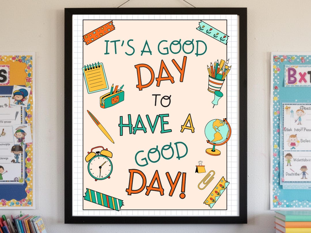 Classroom Poster Png: Educational Kids Wall Art, Retro Classroom Decor