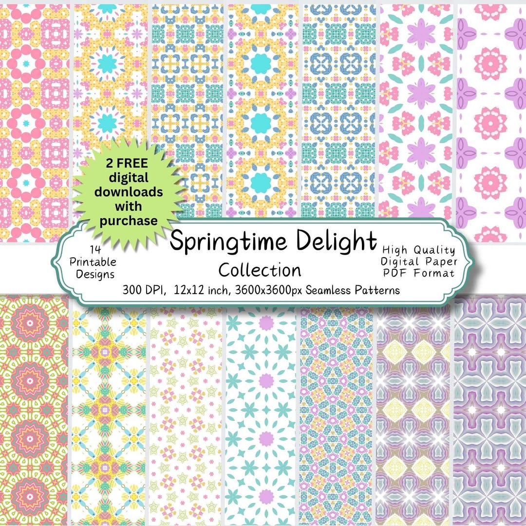 Spring Color Repeatable Patterns, Digital Seamless Pattern Spring ...