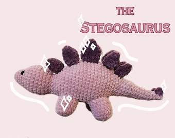 PATRON PDF Stegi le stégosaure, guide au crochet dinosaure, brontosaure, peluche dinosaure, téléchargement amigurumi, peluche en tricot, cadeau