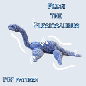 Plesi Plesiosaurus PDF-MÖNSTER, Virkguide för dinosaurier, Brontosaurus, Vattendinosaurie-plysch, Amigurumi-nedladdning, Stickat gosedjur, Gåva