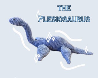 PATRON PDF Plesi le plésiosaure, guide dinosaure au crochet, brontosaure, peluche dinosaure aquatique, téléchargement amigurumi, peluche en tricot, cadeau