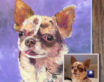 CUSTOM Acrylic Pet Portraits, Hand Painted Memorials for Loved Ones, Dog and Cat Painting, Personalized Animal Canvas, 8x10, 9x12, 11x14