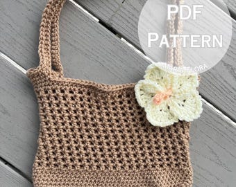 Sac de plage au crochet, modèle PDF, sac fourre-tout d'été, cadeau en tricot, cadeau de fête des mères, anniversaire, joli modèle au crochet, téléchargement facile