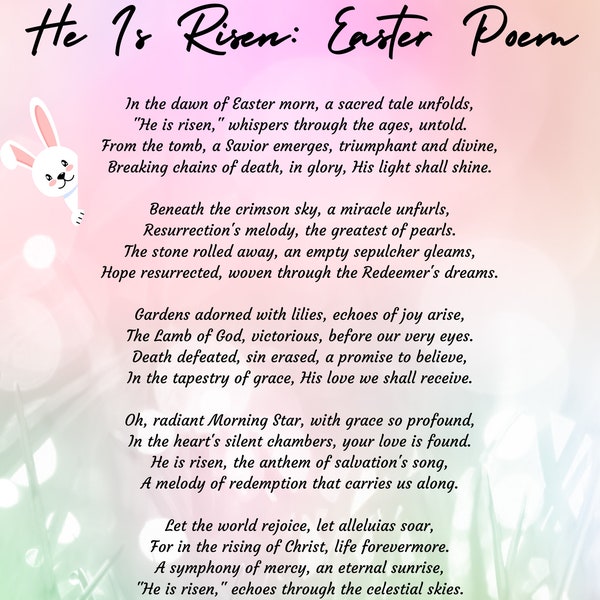 He Is Risen: Easter Poem