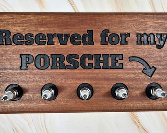 Mahogany Car Enthusiast Key Holder, Spark Plug Coat Rack