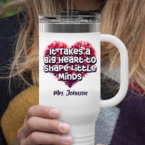 Teacher Quote Insulated Travel Mug, Inspirational Tumbler, 40oz Gift for Educators, School Quote Coffee Cup, Teacher Appreciation Gift,