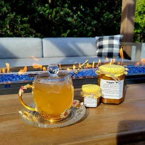 Cup of tea made from small jar of Tripple P flavor