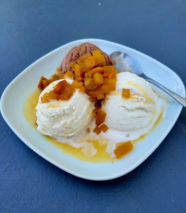 Ice cream with our Baked Teas as a topper