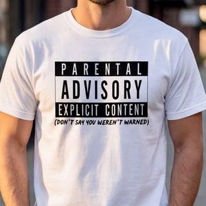 Parental Advisory Explicit Content Shirt | Comfort Colors 1717 Graphic Tee | Y2K Retro Aesthetic T-Shirt | Funny Edgy Graphic Tee, 7 Colors