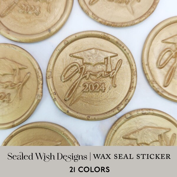 Graduation Wax Seal Stickers Graduation Wax Seals Graduate 2024 Graduation Wax Stamps Envelope Wax Seals Graduation Invitation Wax Seal