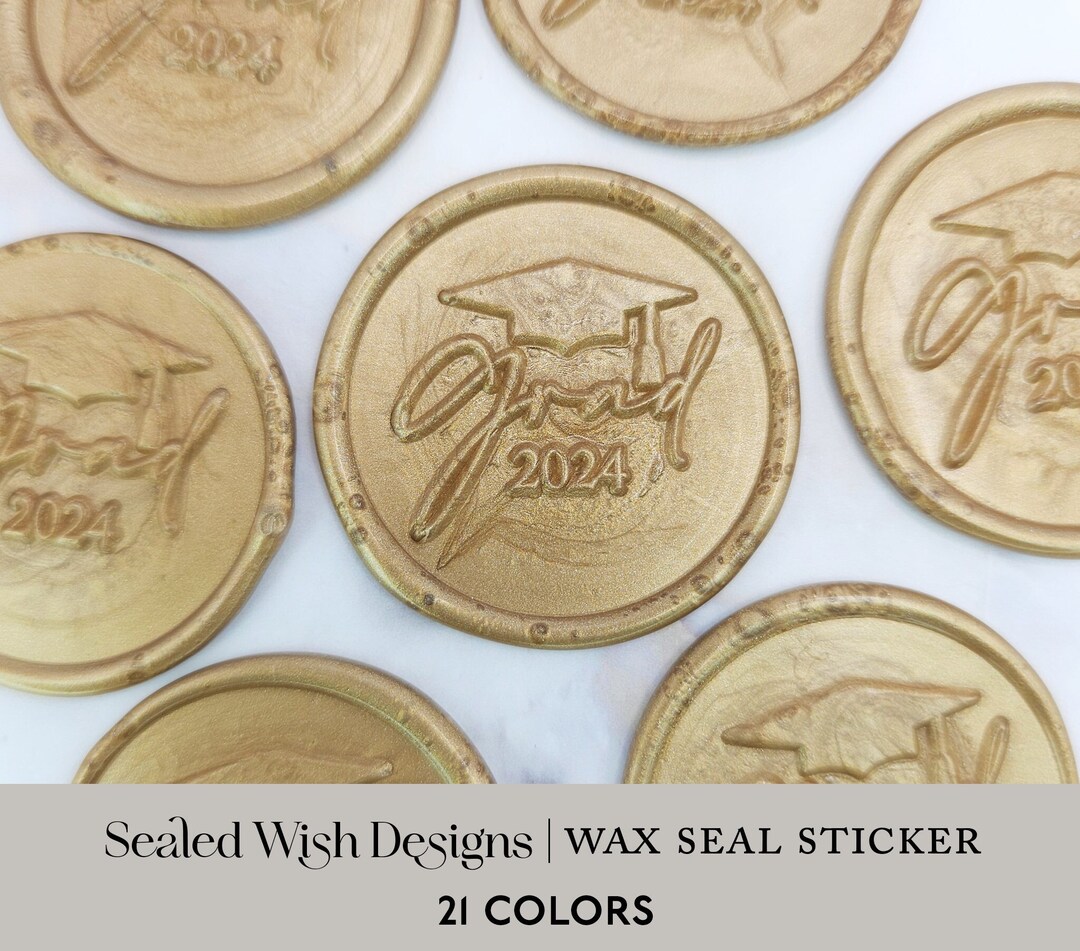 Graduation Wax Seal Stickers Graduation Wax Seals Graduate 2024