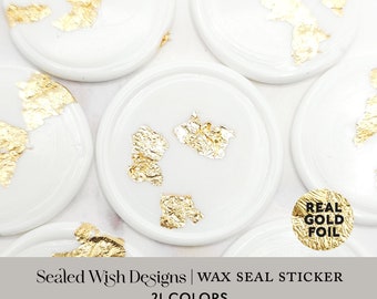 Gold Foil Wax Seal Stickers, Gold Foil Wax Seal, Wedding Wax Seal, Wedding Wax Seal Stamp, Wedding Invitation Seal, Envelope Wax Seals