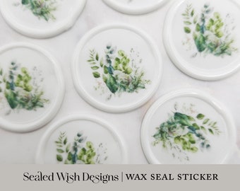 Botanical Wedding Wax Seal Stickers Greenery Floral Wax Seal Wedding Invitations Seals Self Adhesive Envelope Wax Seal Seating Chart Seal