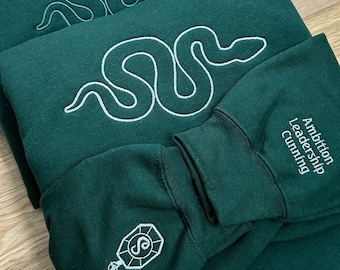 Embroidered House Crewneck w/ Sleeve Details - Sweatshirt - Unisex