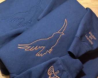 Embroidered House Hooded Sweatshirt w/ Sleeve Details - Sweatshirt - Unisex