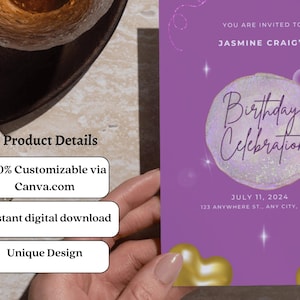 Customizable Birthday Party, Phone Invitation (Digital Download)