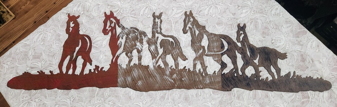 Stamped Metal Running Horses Running Horses in Metal Cutout - Etsy