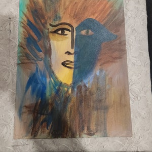 Abstract Portrait acrylic on canvas board 12x16