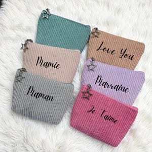 Porte-Monnaie Licorne Rose Personnalisable - Feutrine Recyclée 11x9cm - Pour Monnaie, Accessoires, Cadeau Fille - 13