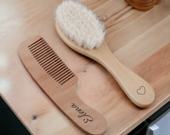 Brosse + Peigne en bois pour bébé - Personnalisés