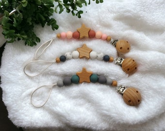 Attache tétine personnalisée Renard pour bébé : prénom, couleurs, formes
