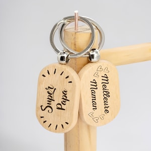 Personalized wooden keychains - Personalized gift for party, birthday, statement... Mom, grandma, dad, grandpa, aunt, uncle...