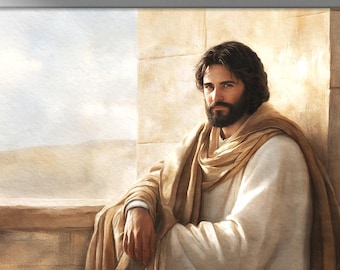Jesus i templet Konsttryck: Religiös kristen heminredning (digital nedladdning)