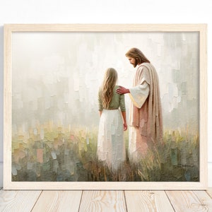Jesus and Girl Art Print: LDS Christian Wall Decor (Digital Download)
