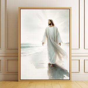 Jesus Christ Portrait: Walking on Water, Christian Art (Digital Download)