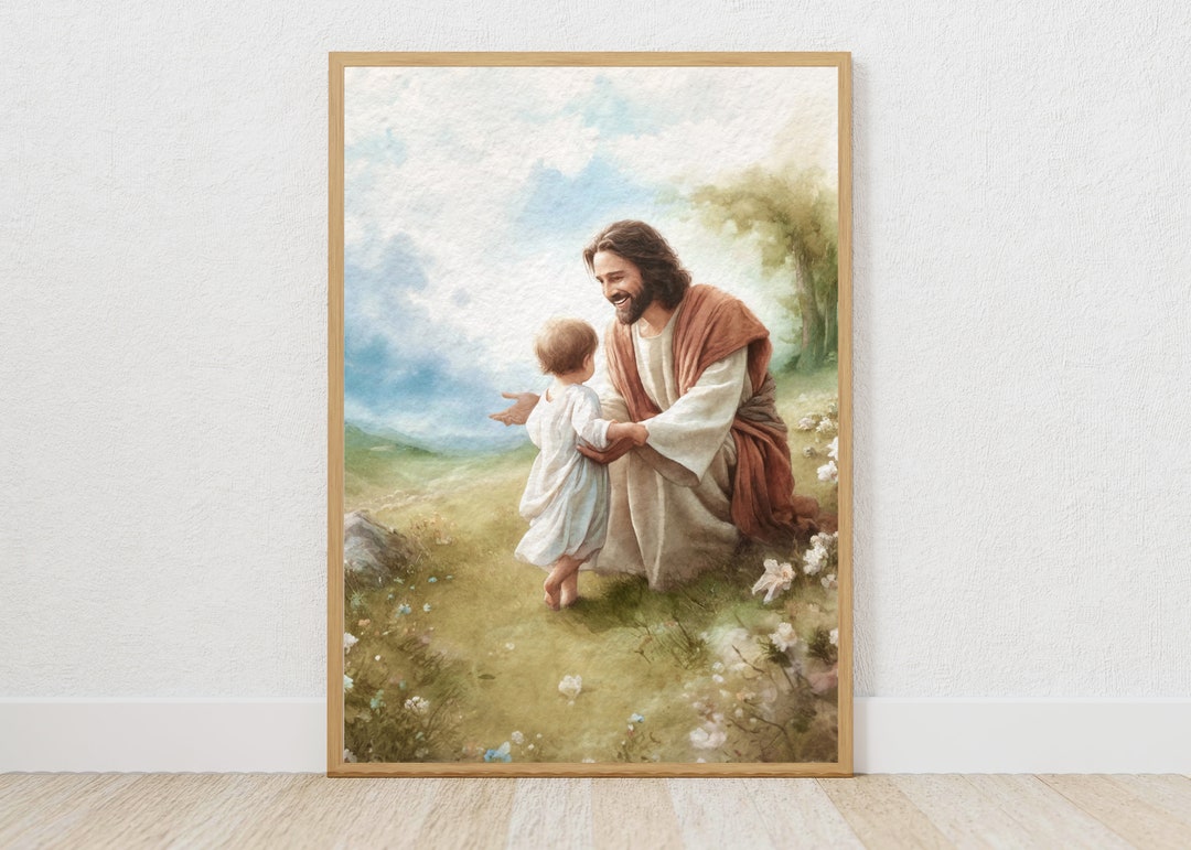 Jesus With Child Art Print: Christian Nursery Decor (digital Download ...