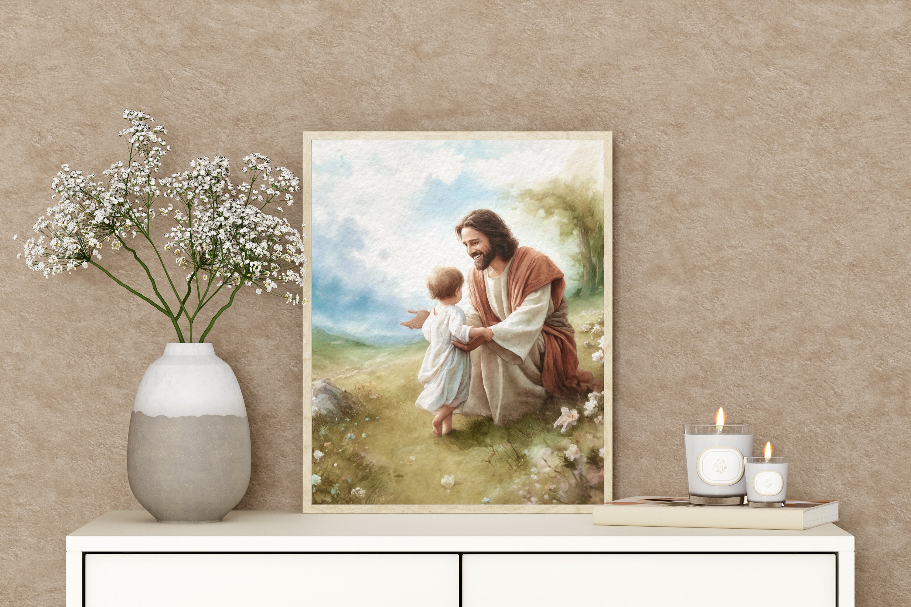 Jesus With Child Art Print: Christian Nursery Decor (digital Download ...